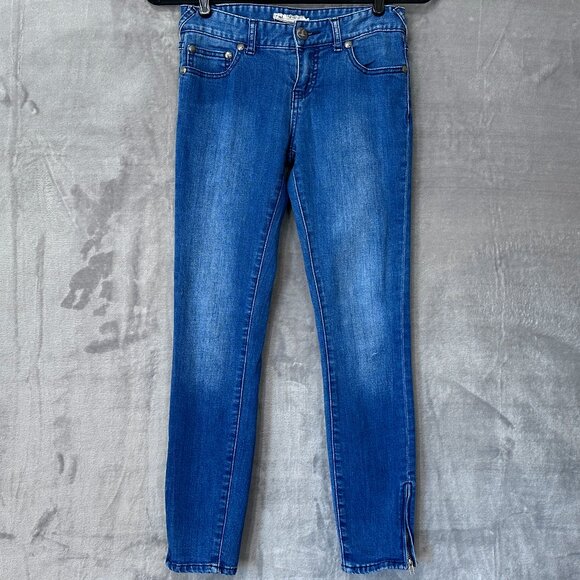 Free People Skinny Jeans with Zipper Hems Medium Wash Size 25 - Picture 1 of 10